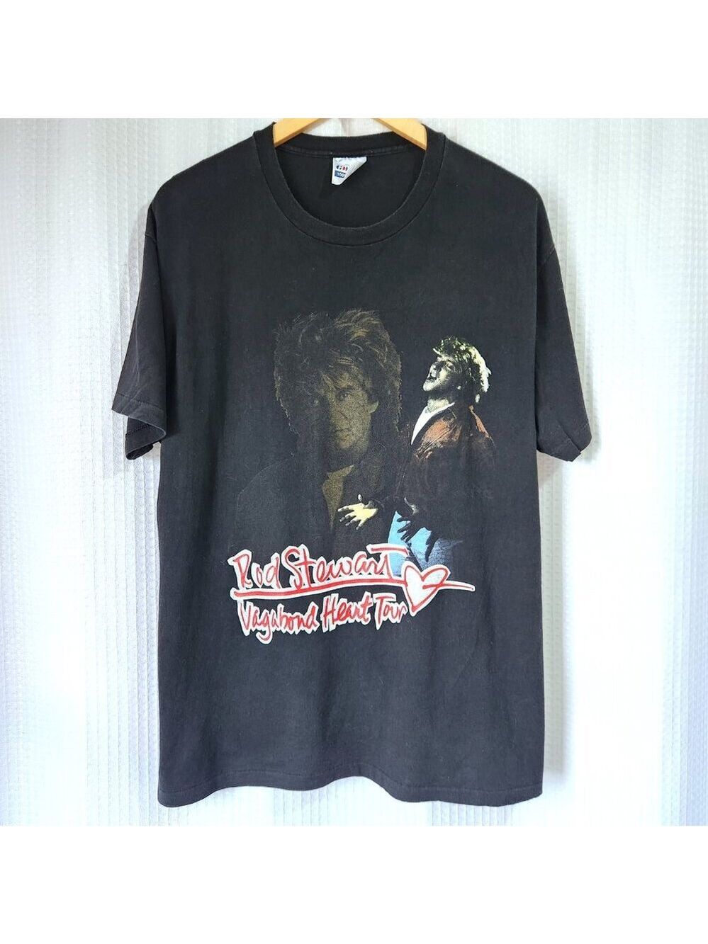 Vintage Rod Stewart 1991 Tour Tee XL Single Stitch Vagabond Heart Band Shirt